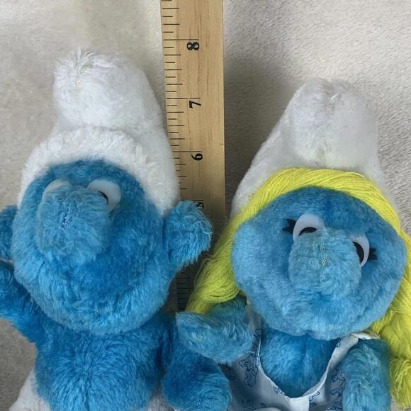 Smurfs 1981 Vintage 8" Plush Stuffed Toys Peyo Wallace & Berrie Lot of 2 - Picture 6 of 12